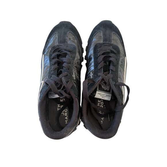 MARC JACOBS The Jogger Black Leather Suede Trainers Sneakers Size 41 / US 11 - Picture 8 of 9